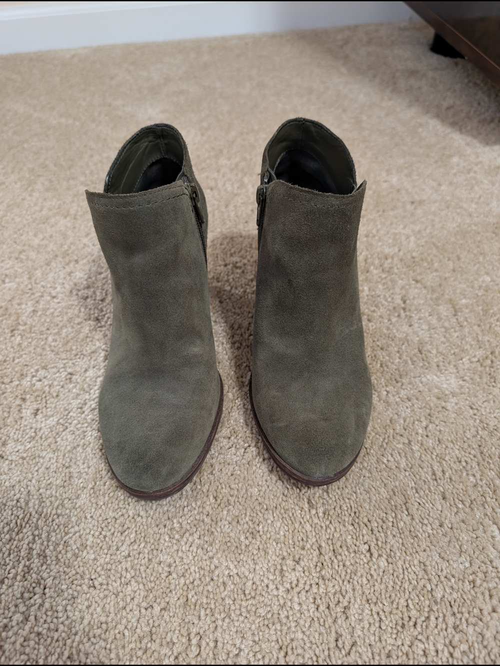 Alex Marie Olive Suede Block Heel Ankle Booties - Picture 3 of 4